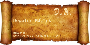 Doppler Márk névjegykártya